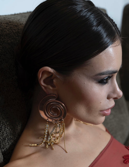 Spiral Earrings Crystal
