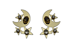 Orecchini Luna Stelle con Cristalli
