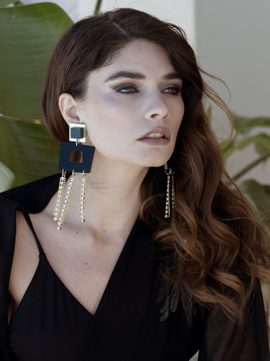 Cristal Square Earrings