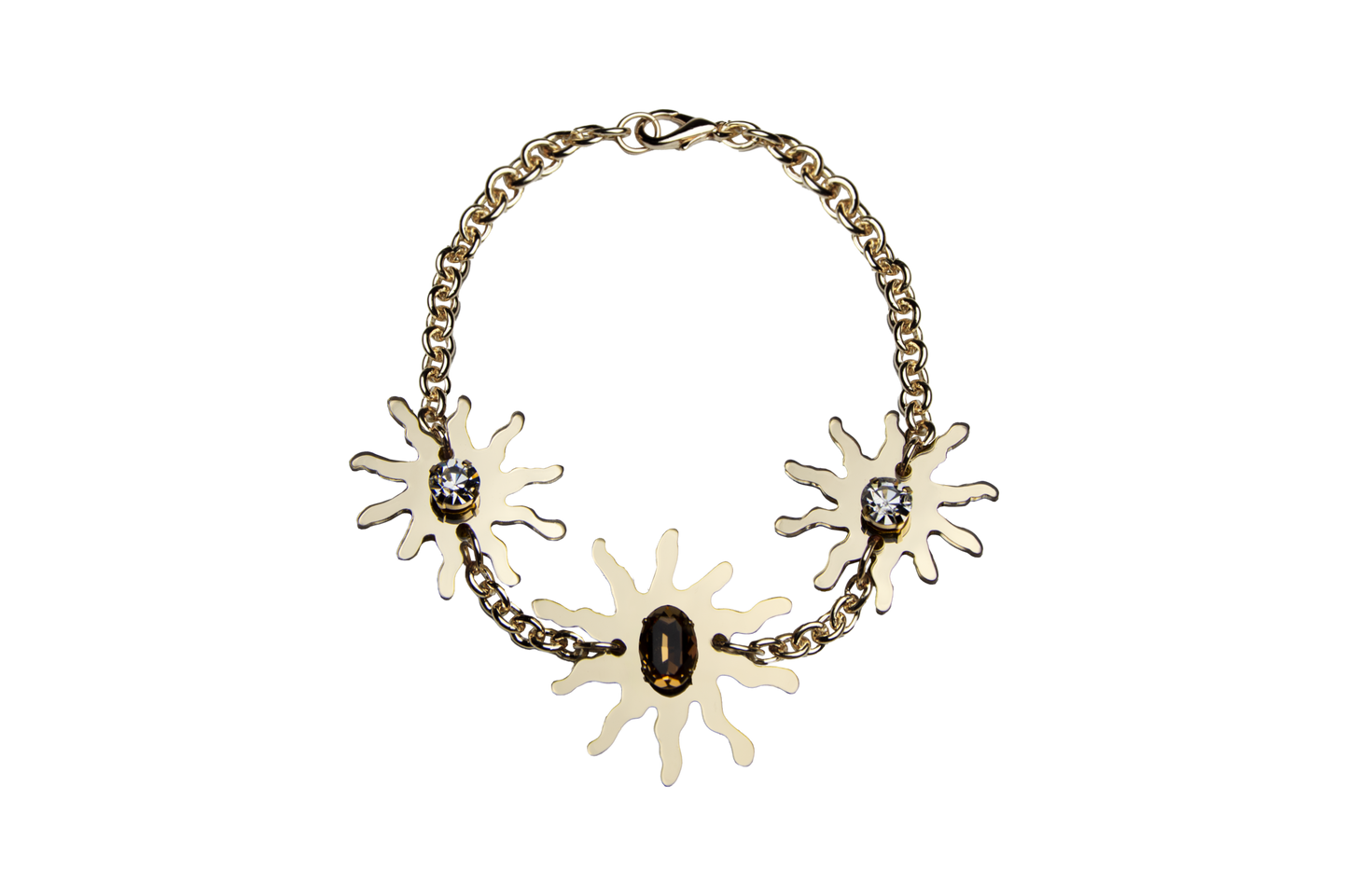 Collana choocher sole con cristalli