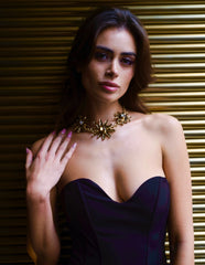 Collana choocher sole con cristalli