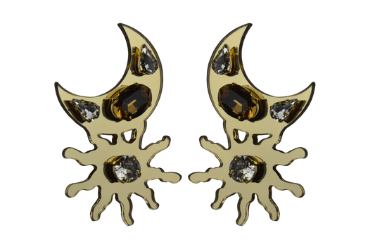 Orecchini con Cristalli motivo Sole Luna