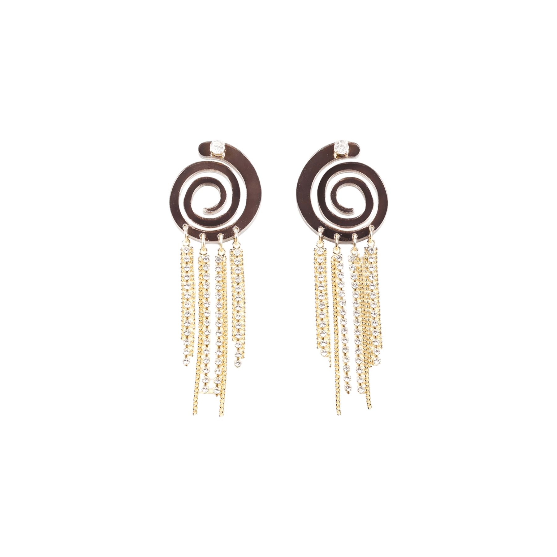 Spiral Earrings Crystal - Sadr Botein